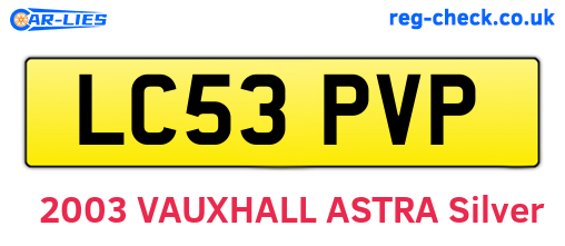 LC53PVP are the vehicle registration plates.