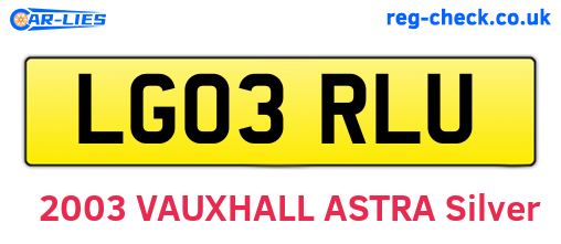 LG03RLU are the vehicle registration plates.
