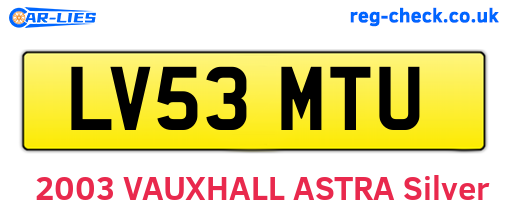 LV53MTU are the vehicle registration plates.