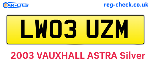 LW03UZM are the vehicle registration plates.