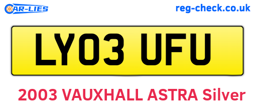 LY03UFU are the vehicle registration plates.