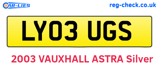 LY03UGS are the vehicle registration plates.