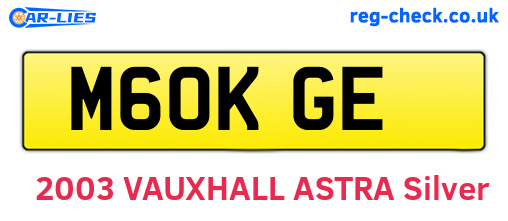 M60KGE are the vehicle registration plates.