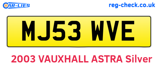 MJ53WVE are the vehicle registration plates.