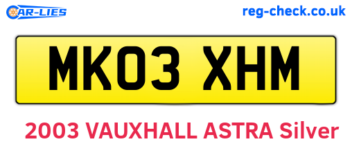 MK03XHM are the vehicle registration plates.
