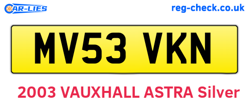 MV53VKN are the vehicle registration plates.