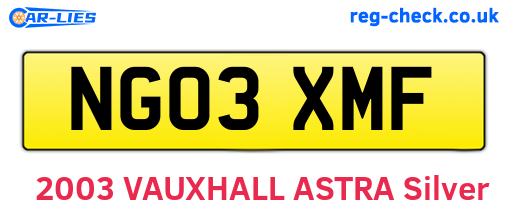 NG03XMF are the vehicle registration plates.