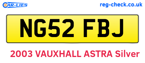 NG52FBJ are the vehicle registration plates.