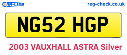 NG52HGP are the vehicle registration plates.
