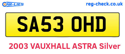 SA53OHD are the vehicle registration plates.