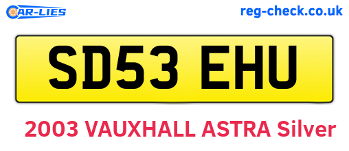SD53EHU are the vehicle registration plates.