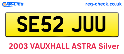 SE52JUU are the vehicle registration plates.