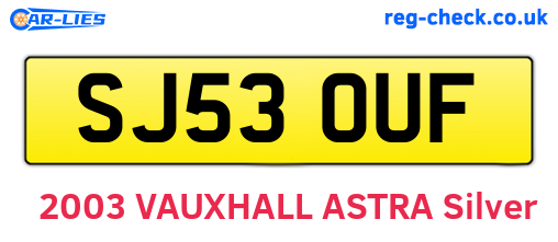 SJ53OUF are the vehicle registration plates.