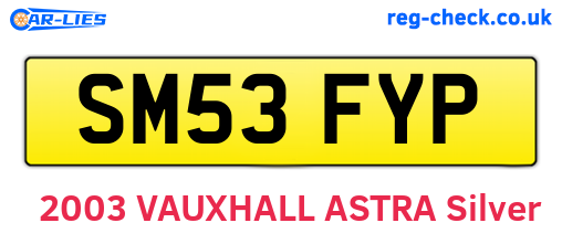 SM53FYP are the vehicle registration plates.
