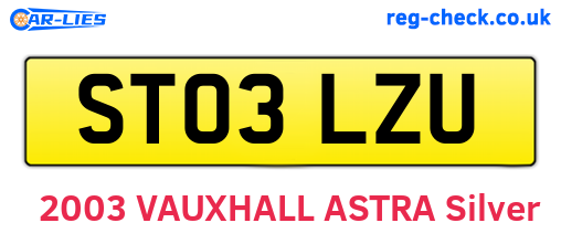ST03LZU are the vehicle registration plates.