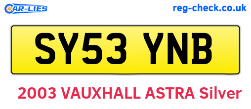 SY53YNB are the vehicle registration plates.