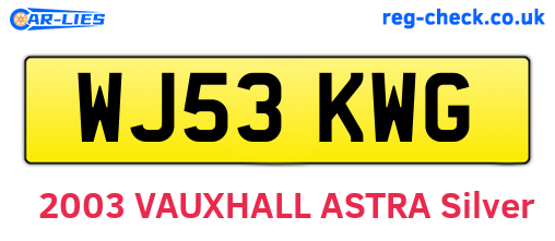 WJ53KWG are the vehicle registration plates.