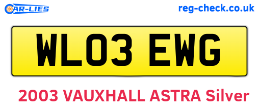 WL03EWG are the vehicle registration plates.