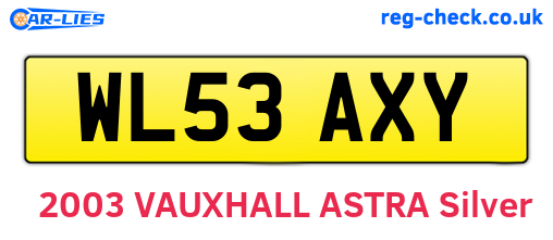 WL53AXY are the vehicle registration plates.