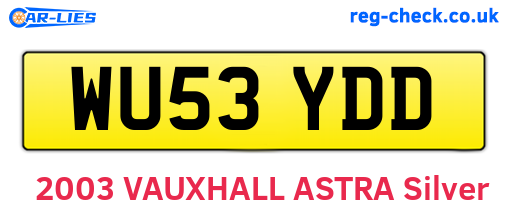 WU53YDD are the vehicle registration plates.