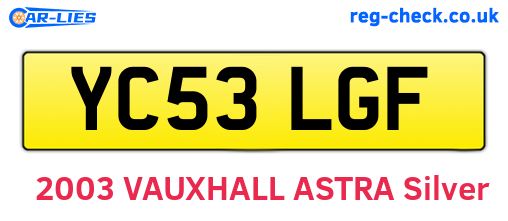 YC53LGF are the vehicle registration plates.