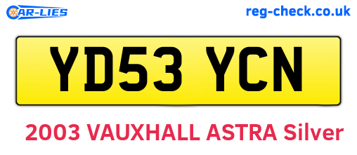 YD53YCN are the vehicle registration plates.