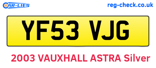 YF53VJG are the vehicle registration plates.
