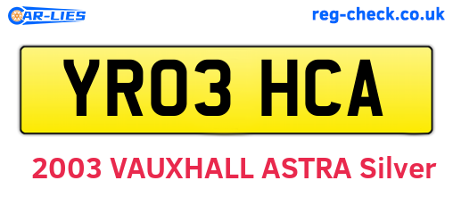 YR03HCA are the vehicle registration plates.