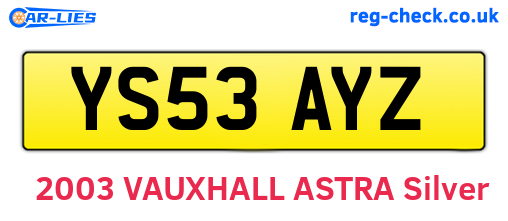 YS53AYZ are the vehicle registration plates.