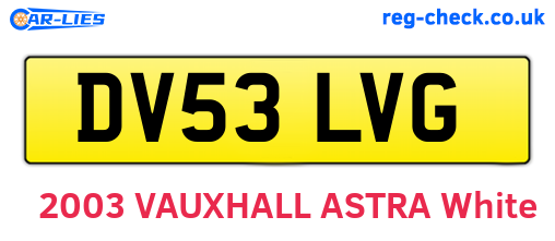 DV53LVG are the vehicle registration plates.