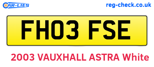 FH03FSE are the vehicle registration plates.