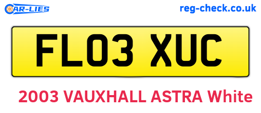 FL03XUC are the vehicle registration plates.
