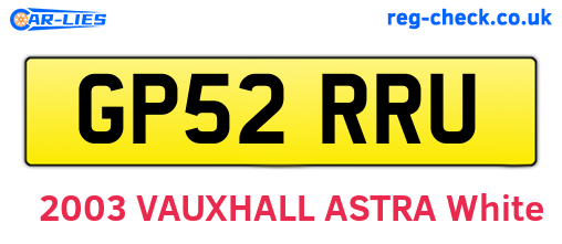 GP52RRU are the vehicle registration plates.