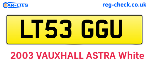 LT53GGU are the vehicle registration plates.