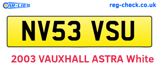 NV53VSU are the vehicle registration plates.