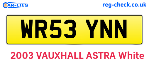 WR53YNN are the vehicle registration plates.