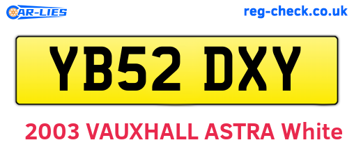 YB52DXY are the vehicle registration plates.