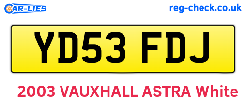 YD53FDJ are the vehicle registration plates.