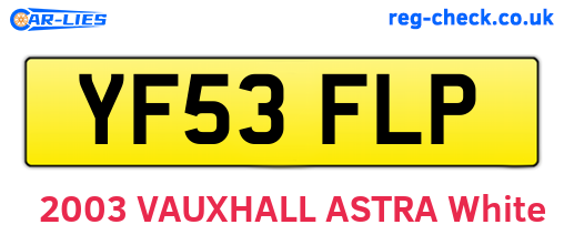YF53FLP are the vehicle registration plates.