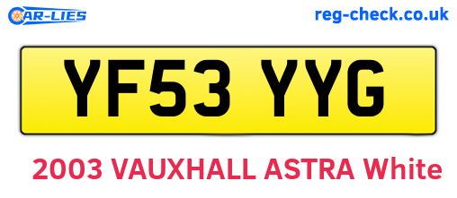 YF53YYG are the vehicle registration plates.