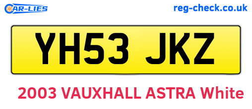 YH53JKZ are the vehicle registration plates.