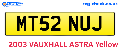 MT52NUJ are the vehicle registration plates.