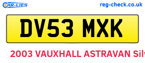 DV53MXK are the vehicle registration plates.