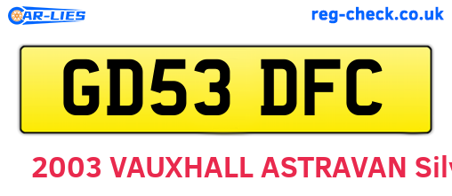 GD53DFC are the vehicle registration plates.
