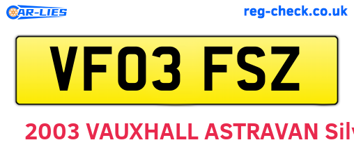 VF03FSZ are the vehicle registration plates.