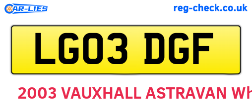 LG03DGF are the vehicle registration plates.