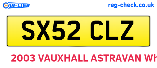 SX52CLZ are the vehicle registration plates.