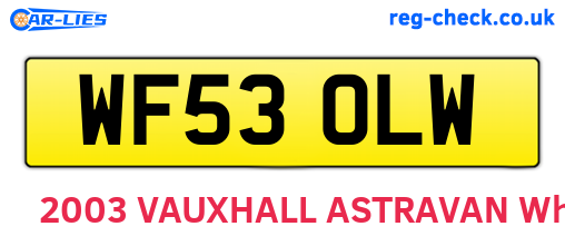 WF53OLW are the vehicle registration plates.