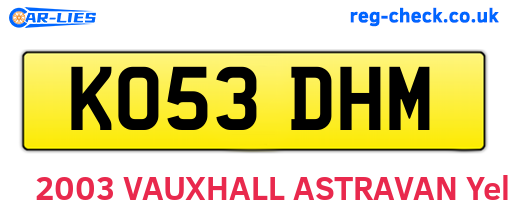 KO53DHM are the vehicle registration plates.