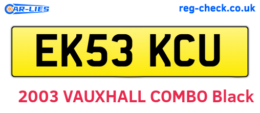 EK53KCU are the vehicle registration plates.